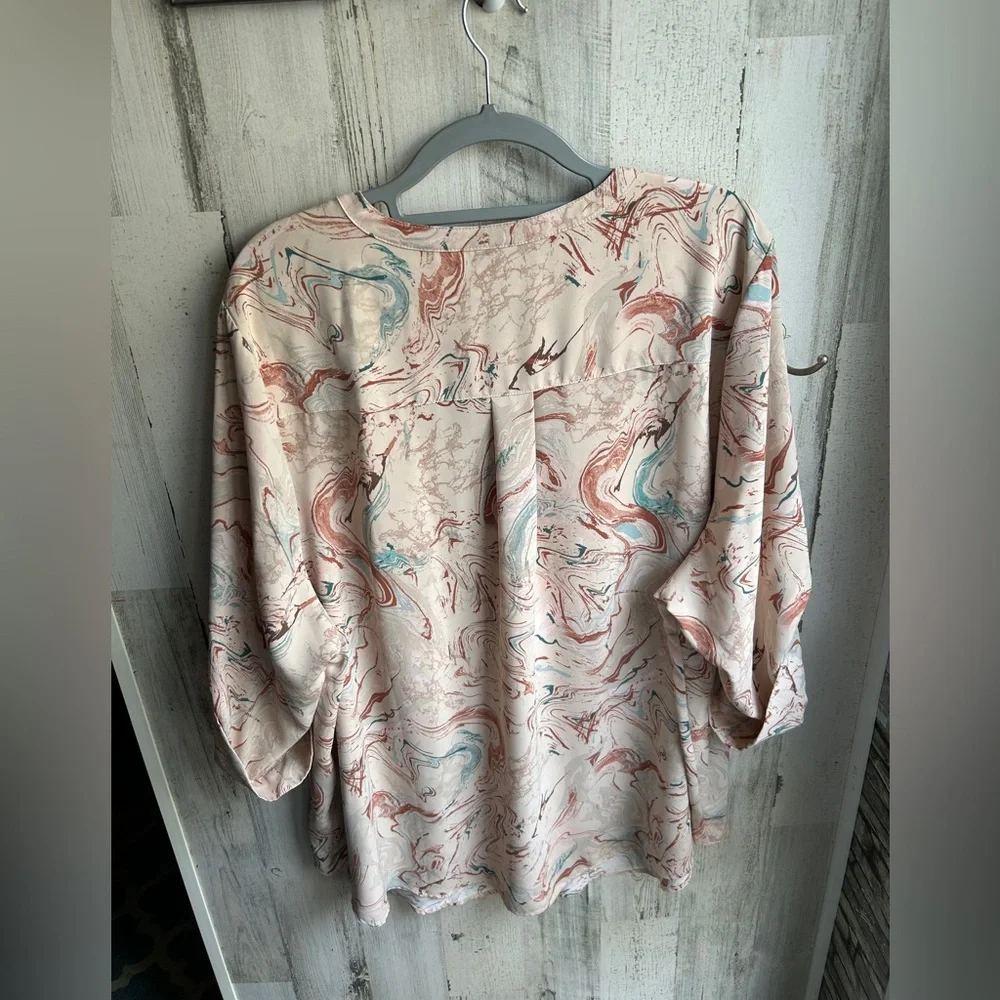 Torrid Harper Studio Crepe de Chine Pullover 3/4 Sleeve Blouse 4X - Picture 2 of 5